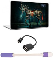 Skin Yard Rift Game Glass Laptop Skin -14.1 Inch with USB LED Light & OTG Cable (Assorted) Combo Set   Laptop Accessories  (Skin Yard)