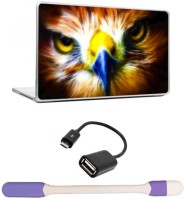 Skin Yard Golden Eagle Laptop Skin -14.1 Inchs with USB LED Light & OTG Cable (Assorted) Combo Set   Laptop Accessories  (Skin Yard)