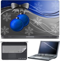 Skin Yard Blue Christmas Ornaments Laptop Skin with Screen Protector & Keyboard Skin -15.6 Inch Combo Set   Laptop Accessories  (Skin Yard)