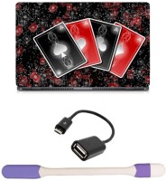Skin Yard Retro Playing Cards Laptop Skin with USB LED Light & OTG Cable - 15.6 Inch Combo Set   Laptop Accessories  (Skin Yard)
