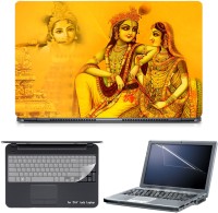 Skin Yard 3in1 Combo- Radha Krishna Yellowish Laptop Skin with Screen Protector & Keyguard -15.6 Inch Combo Set   Laptop Accessories  (Skin Yard)