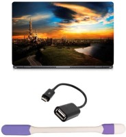 Skin Yard Huoshao Yun City Laptop Skin -14.1 Inch with USB LED Light & OTG Cable (Assorted) Combo Set   Laptop Accessories  (Skin Yard)