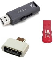 Sony 16 GB Micro Vault pendrive with OTg adapter and Card reader Combo Set   Laptop Accessories  (Sony)
