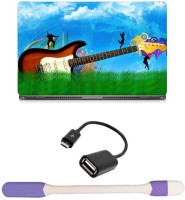 Skin Yard Nature Guitar Laptop Skin -14.1 Inch with USB LED Light & OTG Cable (Assorted) Combo Set   Laptop Accessories  (Skin Yard)