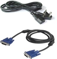 View Royaldealshop HQ Combo of VGA and Power Cable for Computer CPU Monitor Printer Combo Set Laptop Accessories Price Online(Royaldealshop)