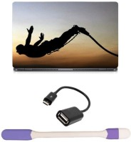 Skin Yard Bunji Jumping Laptop Skin -14.1 Inch with USB LED Light & OTG Cable (Assorted) Combo Set   Laptop Accessories  (Skin Yard)