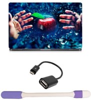 Skin Yard 4D Apple Hand Laptop Skin with USB LED Light & OTG Cable - 15.6 Inch Combo Set   Laptop Accessories  (Skin Yard)