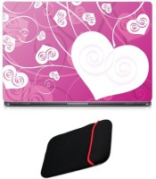 Skin Yard Heart Abstract in Pink Background Sparkle Laptop Skin with Reversible Laptop Sleeve - 15.6 Inch Combo Set   Laptop Accessories  (Skin Yard)