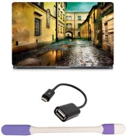 Skin Yard Wet Street Laptop Skin with USB LED Light & OTG Cable - 15.6 Inch Combo Set   Laptop Accessories  (Skin Yard)