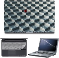 Skin Yard 3in1 Combo- 3d Cubes Red Ball Laptop Skin with Screen Protector & Keyguard -15.6 Inch Combo Set   Laptop Accessories  (Skin Yard)
