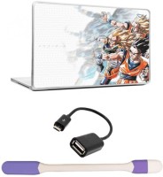 Skin Yard Dragon Ball Z4 Laptop Skin -14.1 Inch with USB LED Light & OTG Cable (Assorted) Combo Set   Laptop Accessories  (Skin Yard)