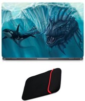 Skin Yard Sea Monsters Laptop Skin/Decal with Reversible Laptop Sleeve - 15.6 Inch Combo Set   Laptop Accessories  (Skin Yard)