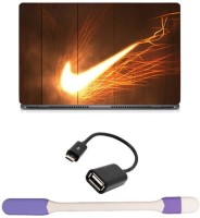 Skin Yard Nike Sparkle Laptop Skin -14.1 Inch with USB LED Light & OTG Cable (Assorted) Combo Set   Laptop Accessories  (Skin Yard)