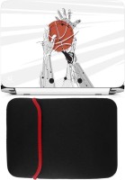 View FineArts Basketball Laptop Skin with Reversible Laptop Sleeve Combo Set Laptop Accessories Price Online(FineArts)