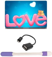 Skin Yard Love Couple in Air Sparkle Laptop Skin with USB LED Light & OTG Cable - 15.6 Inch Combo Set   Laptop Accessories  (Skin Yard)