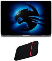 Skin Yard Raccaut Thunder Cat Laptop Skin with Reversible Laptop Sleeve - 14.1 Inch Combo Set   Laptop Accessories  (Skin Yard)
