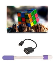 Skin Yard Rubik's Cube Laptop Skin with USB LED Light & OTG Cable - 15.6 Inch Combo Set   Laptop Accessories  (Skin Yard)