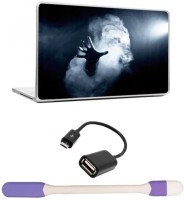 Skin Yard Ghost Black Hand in White Light Laptop Skins with USB LED Light & OTG Cable - 15.6 Inch Combo Set   Laptop Accessories  (Skin Yard)