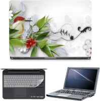 Skin Yard Blooms For Birds with Flower Laptop Skin with Screen Protector & Keyboard Skin -15.6 Inch Combo Set   Laptop Accessories  (Skin Yard)