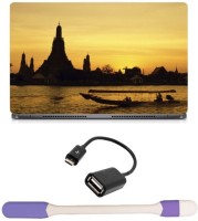 Skin Yard Amazing Set of Thailand Laptop Skin -14.1 Inch with USB LED Light & OTG Cable (Assorted) Combo Set   Laptop Accessories  (Skin Yard)
