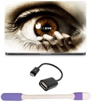 Skin Yard The Eye Laptop Skin -14.1 Inch with USB LED Light & OTG Cable (Assorted) Combo Set   Laptop Accessories  (Skin Yard)