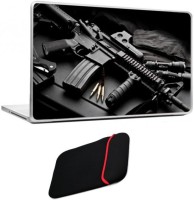 Skin Yard Military Gun Laptop Skins with Reversible Laptop Sleeve - 15.6 Inch Combo Set   Laptop Accessories  (Skin Yard)