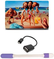 Skin Yard Romantic Beach Anime Laptop Skin with USB LED Light & OTG Cable - 15.6 Inch Combo Set   Laptop Accessories  (Skin Yard)