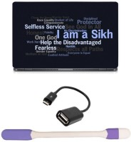 Skin Yard I am Sikh Laptop Skin -14.1 Inch with USB LED Light & OTG Cable (Assorted) Combo Set   Laptop Accessories  (Skin Yard)