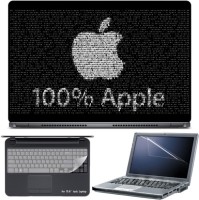 Skin Yard Black & White Apple Logo in Words Laptop Skin with Screen Protector & Keyboard Skin -15.6 Inch Combo Set   Laptop Accessories  (Skin Yard)