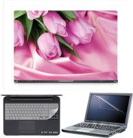 Skin Yard Sparkle Pink Tulip Bunch Laptop Skin with Screen Protector & Keyboard Skin -15.6 Inch Combo Set   Laptop Accessories  (Skin Yard)