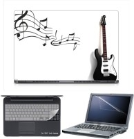 Skin Yard Sparkle Black White Music Guitar Laptop Skin with Screen Protector & Keyboard Skin -15.6 Inch Combo Set   Laptop Accessories  (Skin Yard)