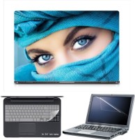 Skin Yard Sparkle Blue Eyes in Blue Skarf Laptop Skin with Screen Protector & Keyboard Skin -15.6 Inch Combo Set   Laptop Accessories  (Skin Yard)
