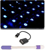 Skin Yard Dark Blue Close Keyboard Laptop Skin -14.1 Inch with USB LED Light & OTG Cable (Assorted) Combo Set   Laptop Accessories  (Skin Yard)