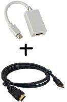 Terabyte Combo Of Mini Display Port Dp To Hdmi Adapter And 3 Meter Hdmi Cable Combo Set   Laptop Accessories  (Terabyte)