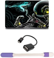 Skin Yard Robotic Graphics Laptop Skin with USB LED Light & OTG Cable - 15.6 Inch Combo Set   Laptop Accessories  (Skin Yard)