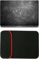 Skin Yard Black & White Matte Abstract Laptop Skin/Decal with Reversible Laptop Sleeve - 14.1 Inch Combo Set   Laptop Accessories  (Skin Yard)