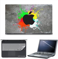 Skin Yard Black Appple Logo Colorful Background Laptop Skin Decal with Keyguard & Screen Protector -15.6 Inch Combo Set   Laptop Accessories  (Skin Yard)