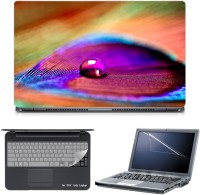 Skin Yard 3in1 Combo- Peacock Feather Drops Laptop Skin with Screen Protector & Keyguard -15.6 Inch Combo Set   Laptop Accessories  (Skin Yard)