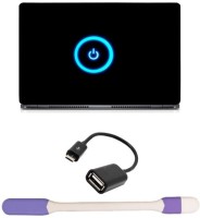 Skin Yard Glowing Power Button Laptop Skin -14.1 Inch with USB LED Light & OTG Cable (Assorted) Combo Set   Laptop Accessories  (Skin Yard)