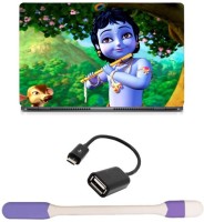 View Skin Yard Animated Little Krishna Sparkle Laptop Skin with USB LED Light & OTG Cable - 15.6 Inch Combo Set Laptop Accessories Price Online(Skin Yard)