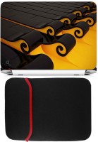 FineArts Musical Swilrl Laptop Skin with Reversible Laptop Sleeve Combo Set   Laptop Accessories  (FineArts)