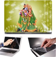 Skin Yard 3in1 Combo- Radha Krishna Faded green Laptop Skin with Screen Protector & Keyguard -15.6 Inch Combo Set   Laptop Accessories  (Skin Yard)