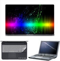 Skin Yard Bright Rainbow Splash Laptop Skin Decal with Keyguard & Screen Protector -15.6 Inch Combo Set   Laptop Accessories  (Skin Yard)