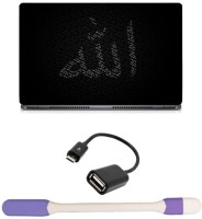 Skin Yard Allah Typography Laptop Skin -14.1 Inch with USB LED Light & OTG Cable (Assorted) Combo Set   Laptop Accessories  (Skin Yard)