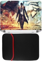 View FineArts Warrior Laptop Skin with Reversible Laptop Sleeve Combo Set Laptop Accessories Price Online(FineArts)