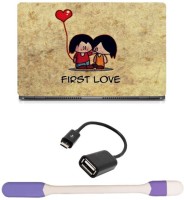 Skin Yard First Love Laptop Skin -14.1 Inch with USB LED Light & OTG Cable (Assorted) Combo Set   Laptop Accessories  (Skin Yard)