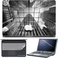 Skin Yard Grey Abstract Apple Building Laptop Skin with Screen Protector & Keyboard Skin -15.6 Inch Combo Set   Laptop Accessories  (Skin Yard)