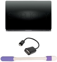 Skin Yard Simplicity Text Sparkle Laptop Skin with USB LED Light & OTG Cable - 15.6 Inch Combo Set   Laptop Accessories  (Skin Yard)