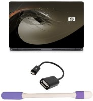 Skin Yard Hp Background Laptop Skin -14.1 Inch with USB LED Light & OTG Cable (Assorted) Combo Set   Laptop Accessories  (Skin Yard)