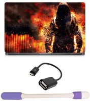 Skin Yard Combustion Demon Laptop Skin -14.1 Inch with USB LED Light & OTG Cable (Assorted) Combo Set   Laptop Accessories  (Skin Yard)